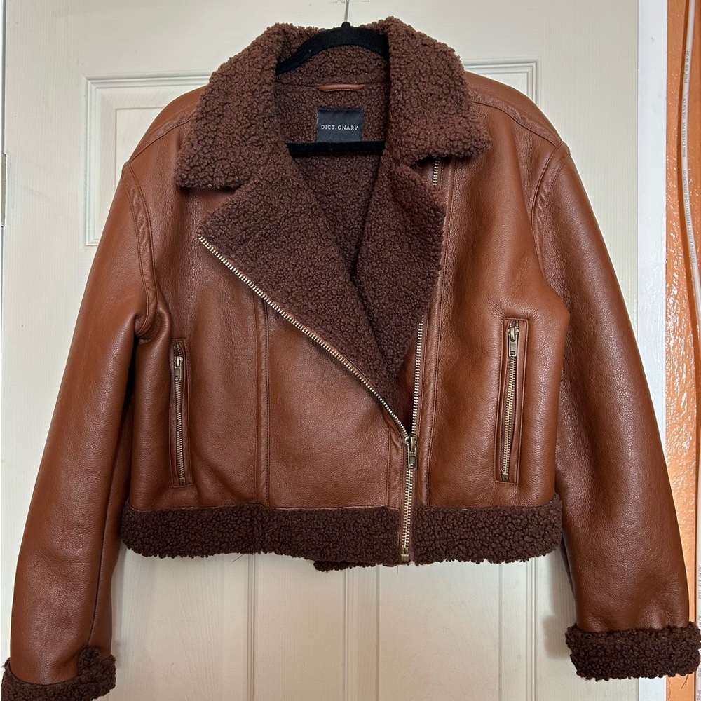 Faux Leather Shearling Jacket